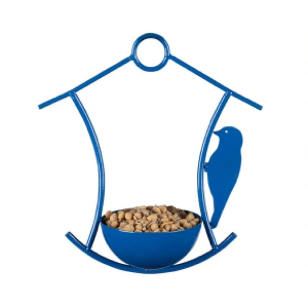 NWT Wild Birds Unlimited Blue Metal Hanging Bird Feeder